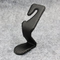 Gold-coloured stainless steel car seat back hook for organising bags on vehicle headrests.