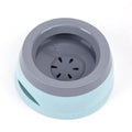Grey pet drinking bowl with a floating ball on the water surface
