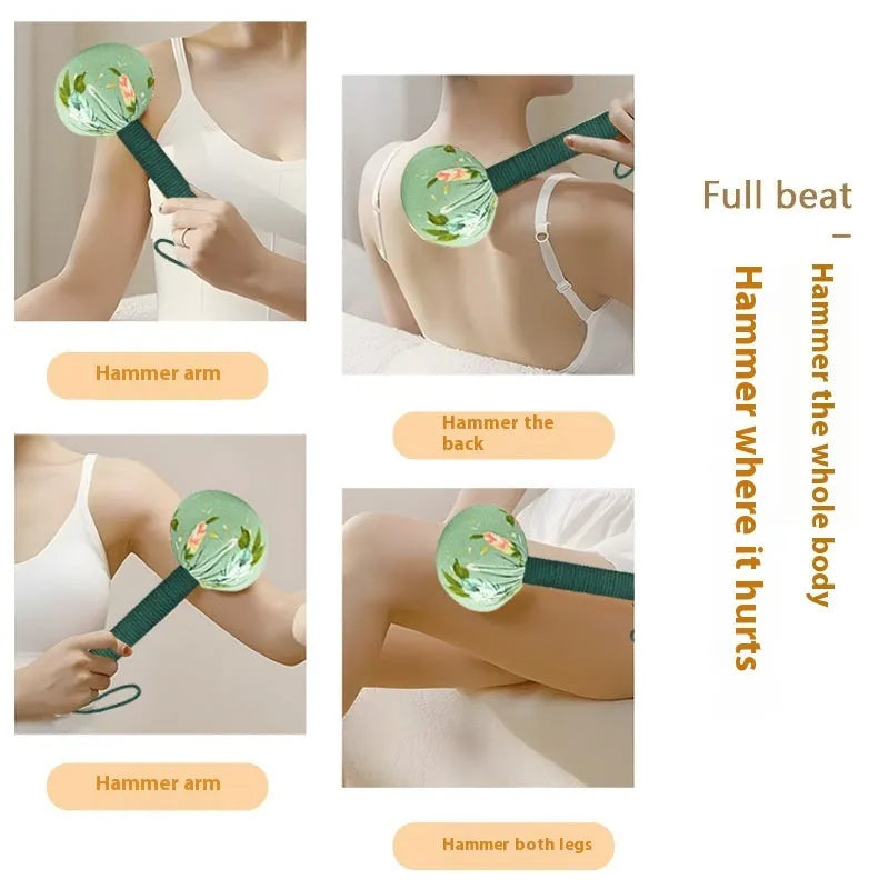 Green argy wormwood handheld massage hammer for neck and shoulder percussion therapy