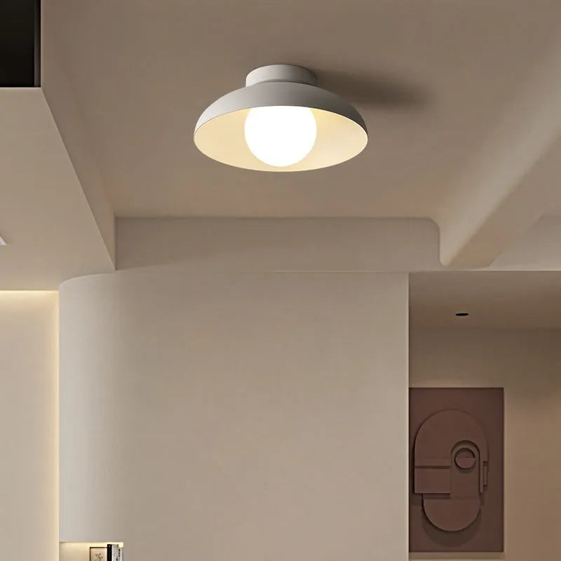 Modern Nordic style ceiling lamp with minimalist design in Moon White or Obsidian Black finish
