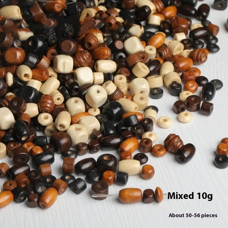 Mixed colour solid wood scattered beads for DIY jewellery making
