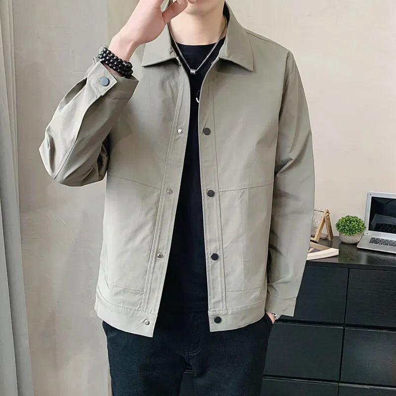 Men's single-layer jacket in Korean style with stitching details, available in multiple sizes and colours