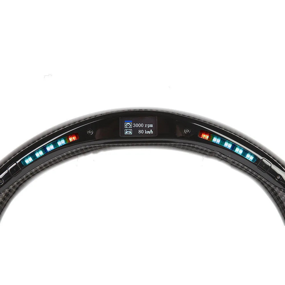 Black carbon fibre BMW steering wheel with LED lighting and heating function for X3 X5 models