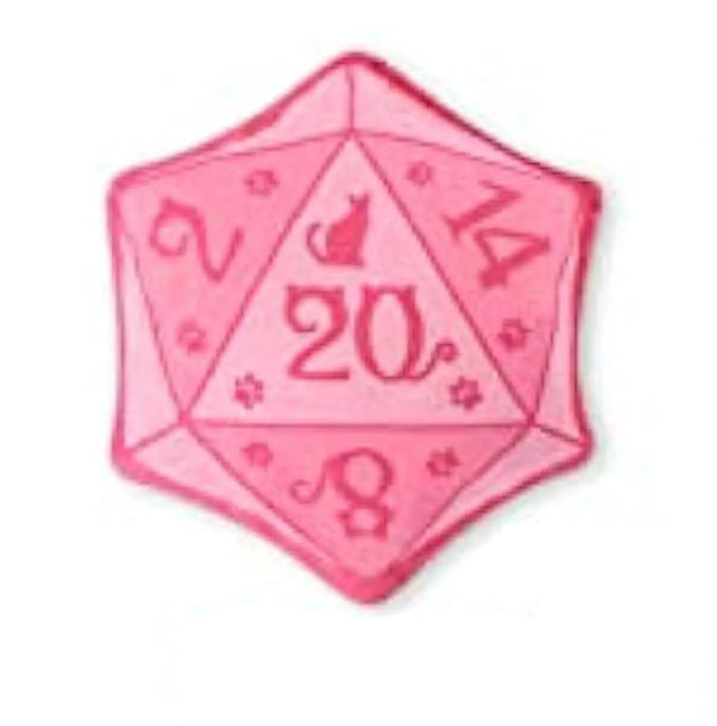 Dice-shaped plush cat toy in various colours with D&D design for feline play