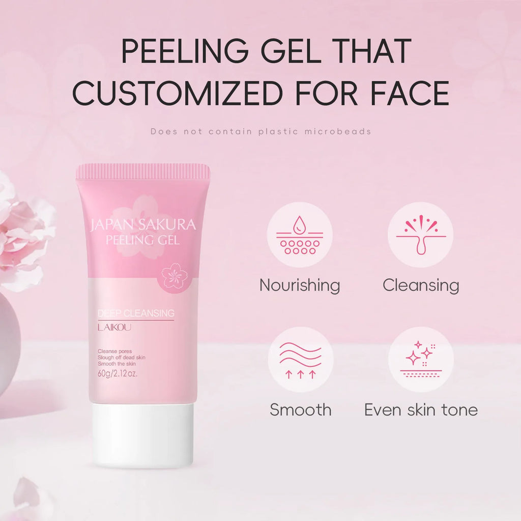 60g facial scrub exfoliating cleanser for women's pore cleansing, universal skin type skincare product