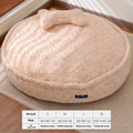 Round nest style pet bed with removable cover in milk tea colour