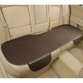 Linen car seat cushion in charm coffee colour with hemmed edges, showing breathable fabric texture