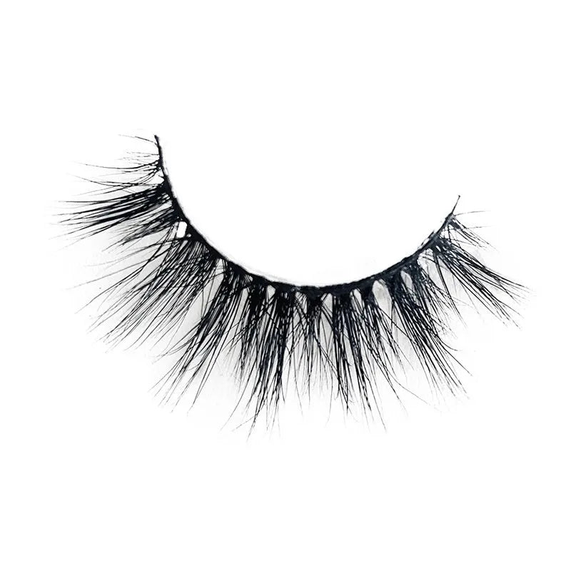 Natural long false eyelashes whole pair with plastic cotton thread stem, 1-1.5cm length, Photo Color