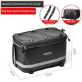 Black PU leather backseat bag for electric cars with 12L capacity for bicycle gear transport