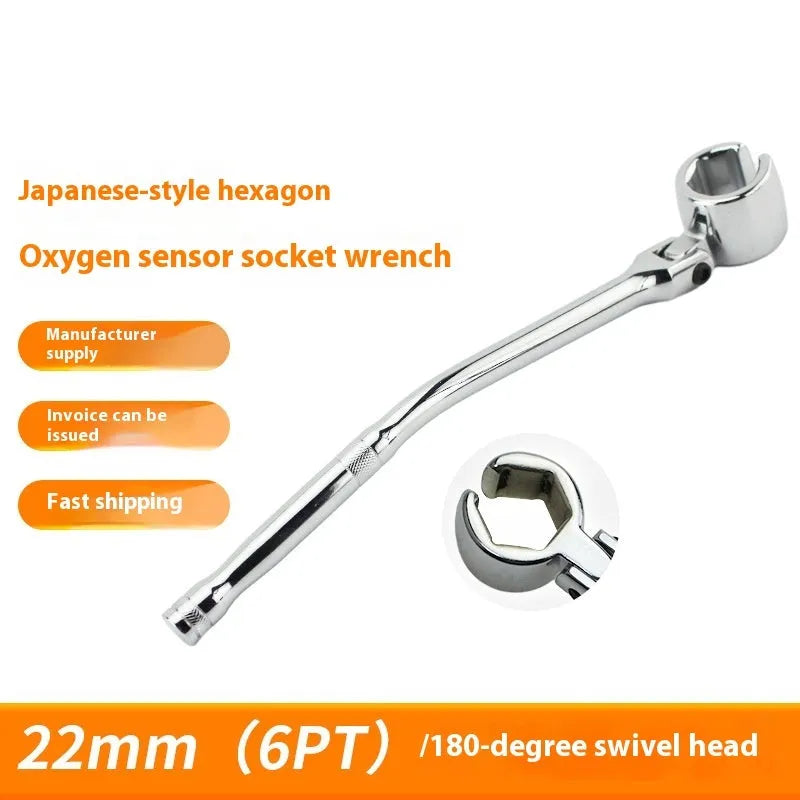 22mm hexagonal oxygen sensor removal tool with chrome finish and 270mm length