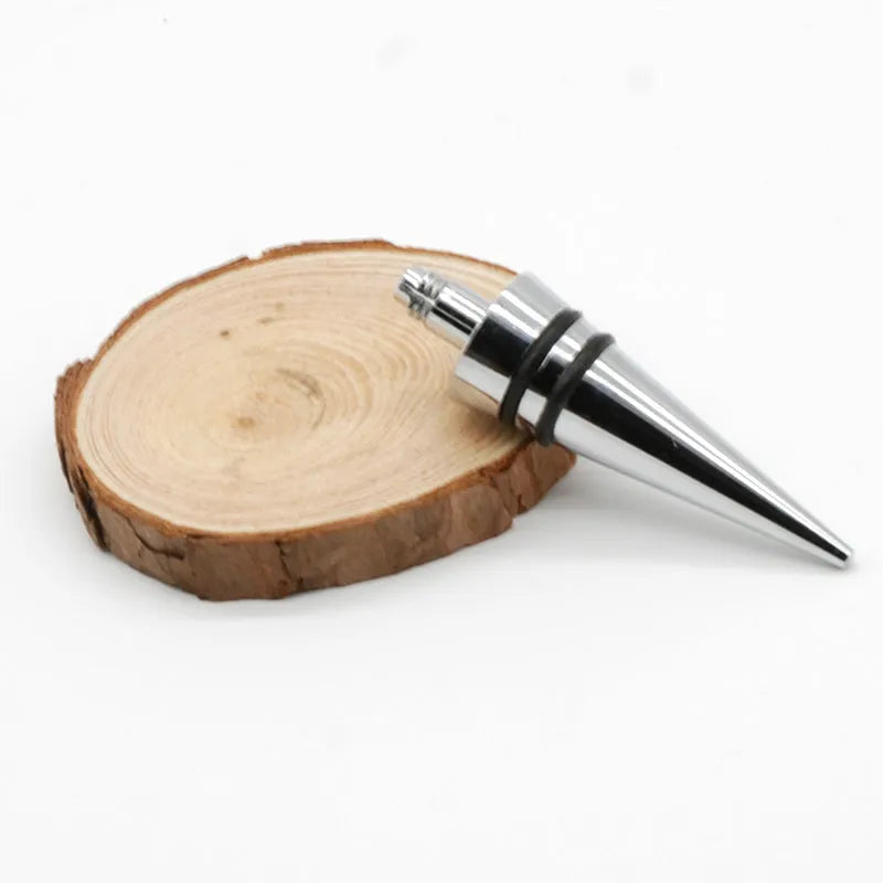 Silver zinc alloy threaded wine stopper with M8 M10 screw threads