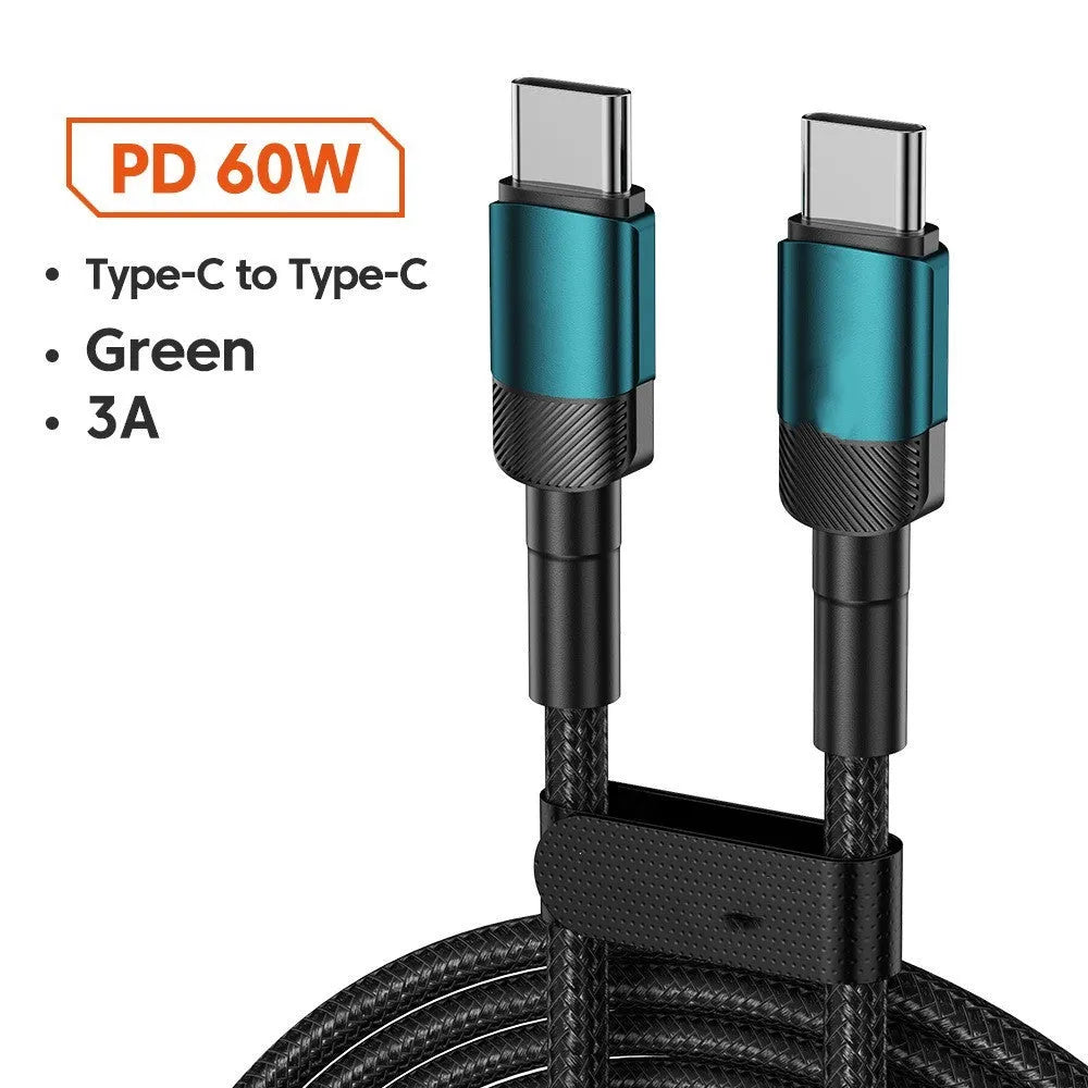 Toocki woven USB C fast charge cable in black showing aluminium alloy connectors and 100W PD branding.
