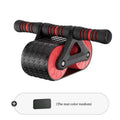 Double wheel abdominal exerciser with automatic rebound, blue orange red ABS ab roller with kneeling pad