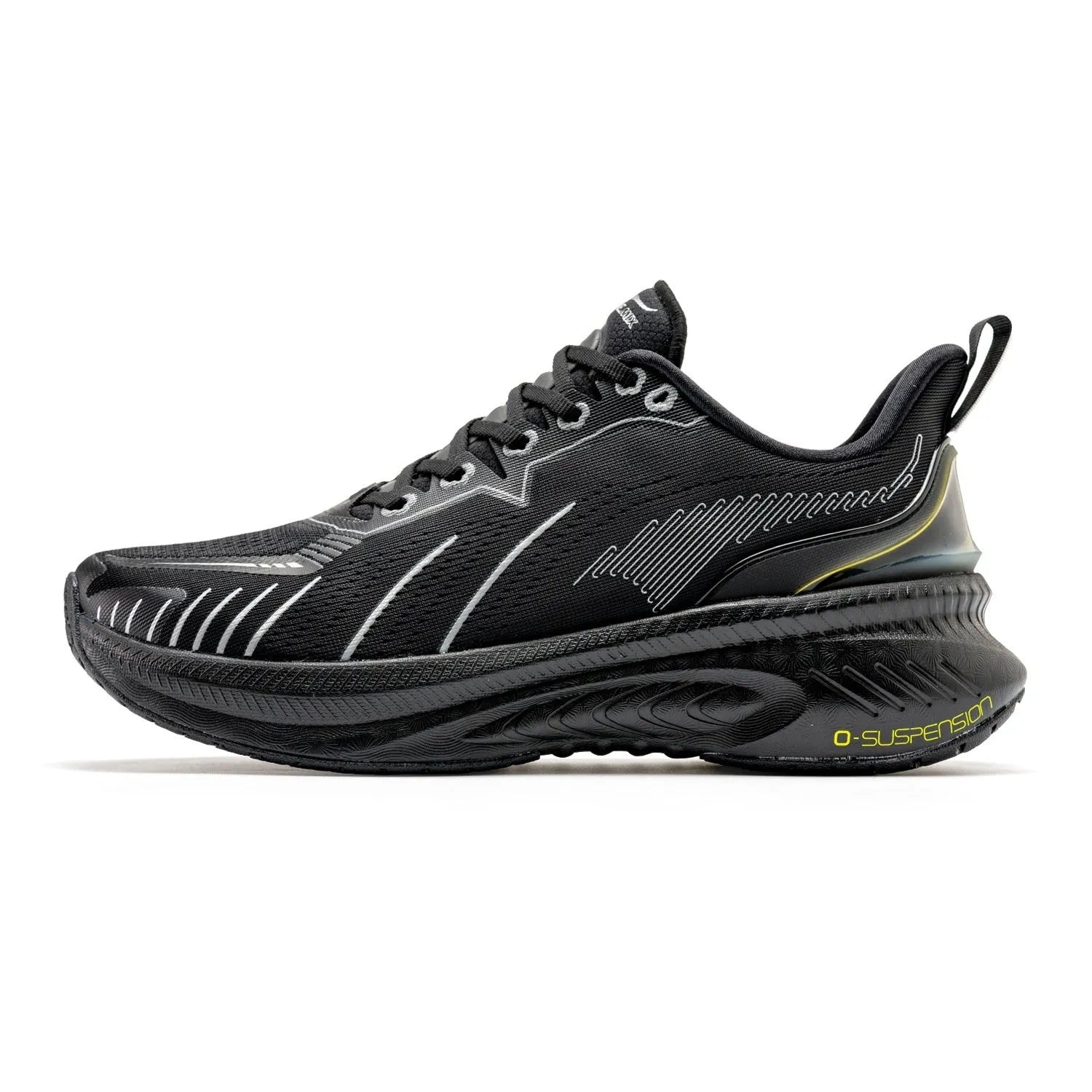Low-top running shoes with striped pattern, available in multiple colours, showcasing PU mesh upper and rubber sole