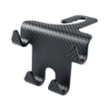 Black ABS plastic car hook and mobile phone holder bracket for rear seat back storage.