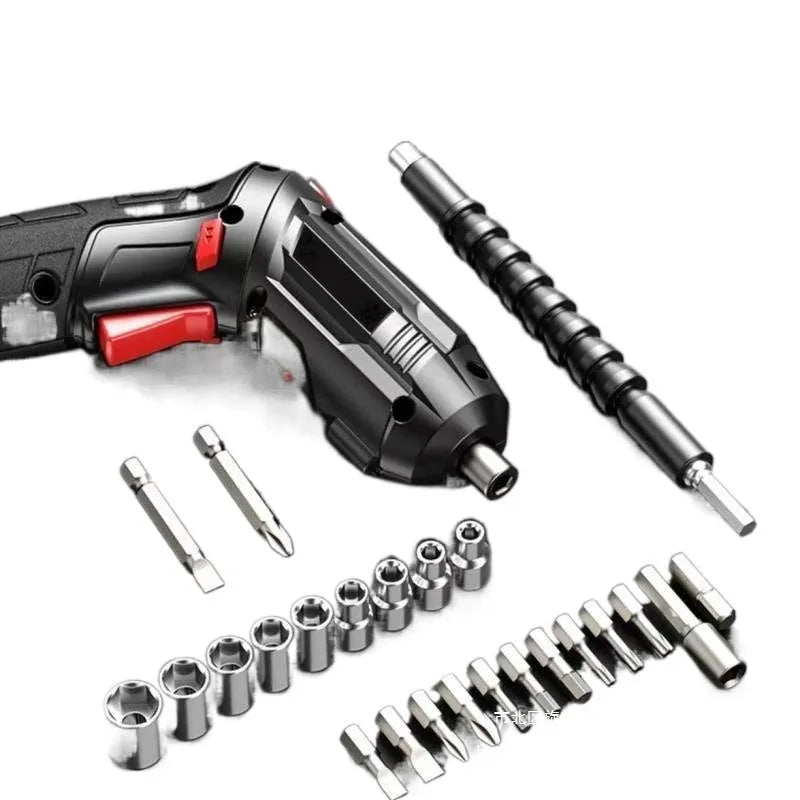Compact electric screwdriver with lithium battery and utility bag options