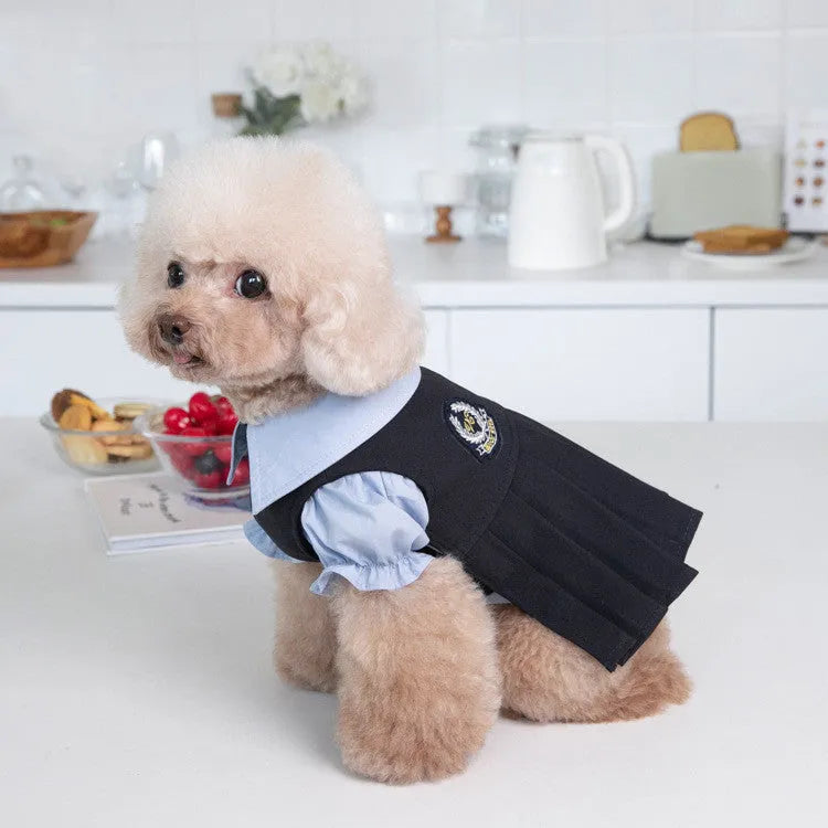 Dark grey dog jumper casual pet clothing polyester fabric