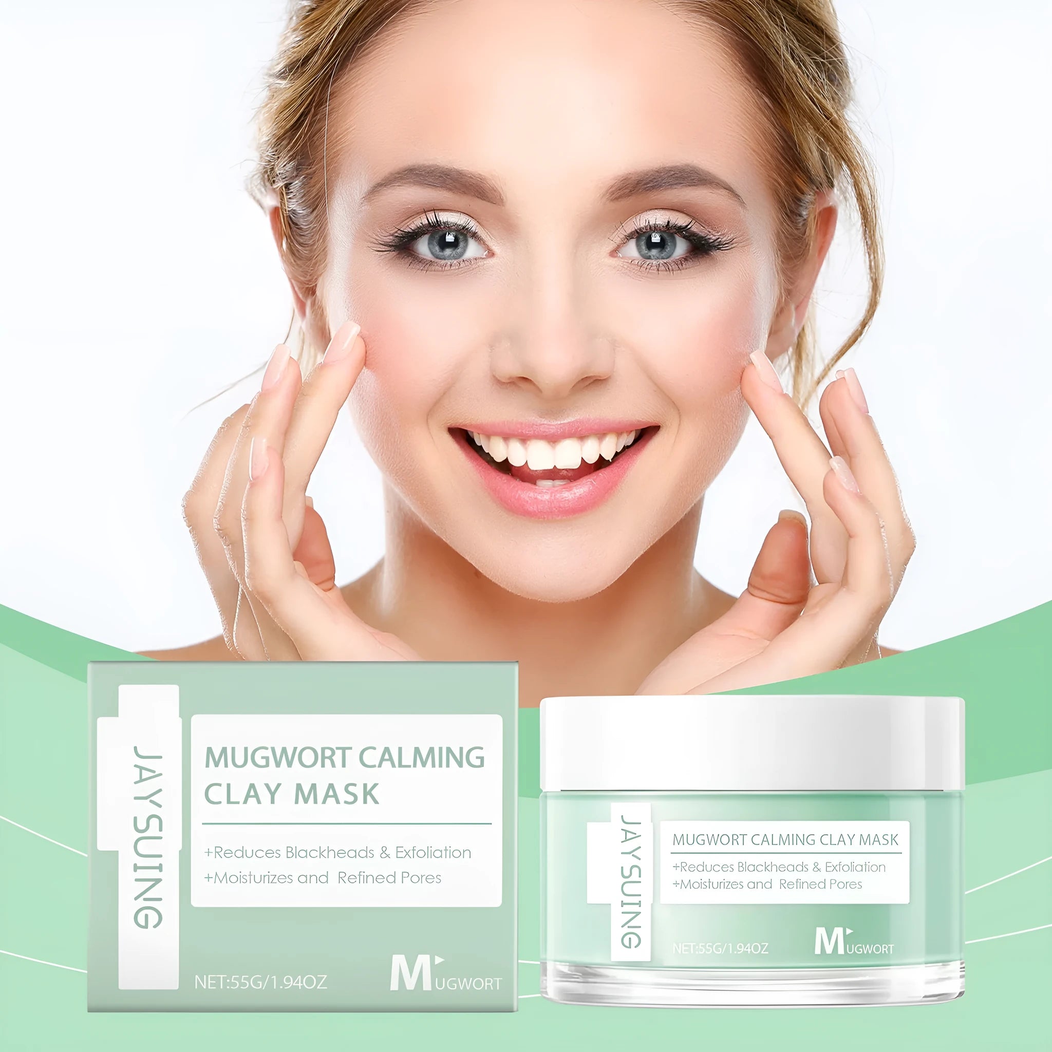 55g tube of bentonite clay acne treatment facial mud mask with moxa leaf extract for pore cleansing