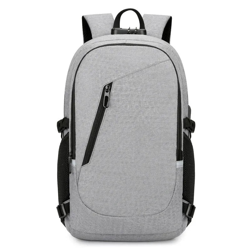 Men's computer backpack in solid colour with 20-35L capacity and wear-resistant Oxford cloth, size 50x19x31cm