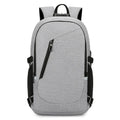 Grey computer backpack with wear-resistant Oxford cloth, 50x19x31cm size, and street trend style for leisure travel.