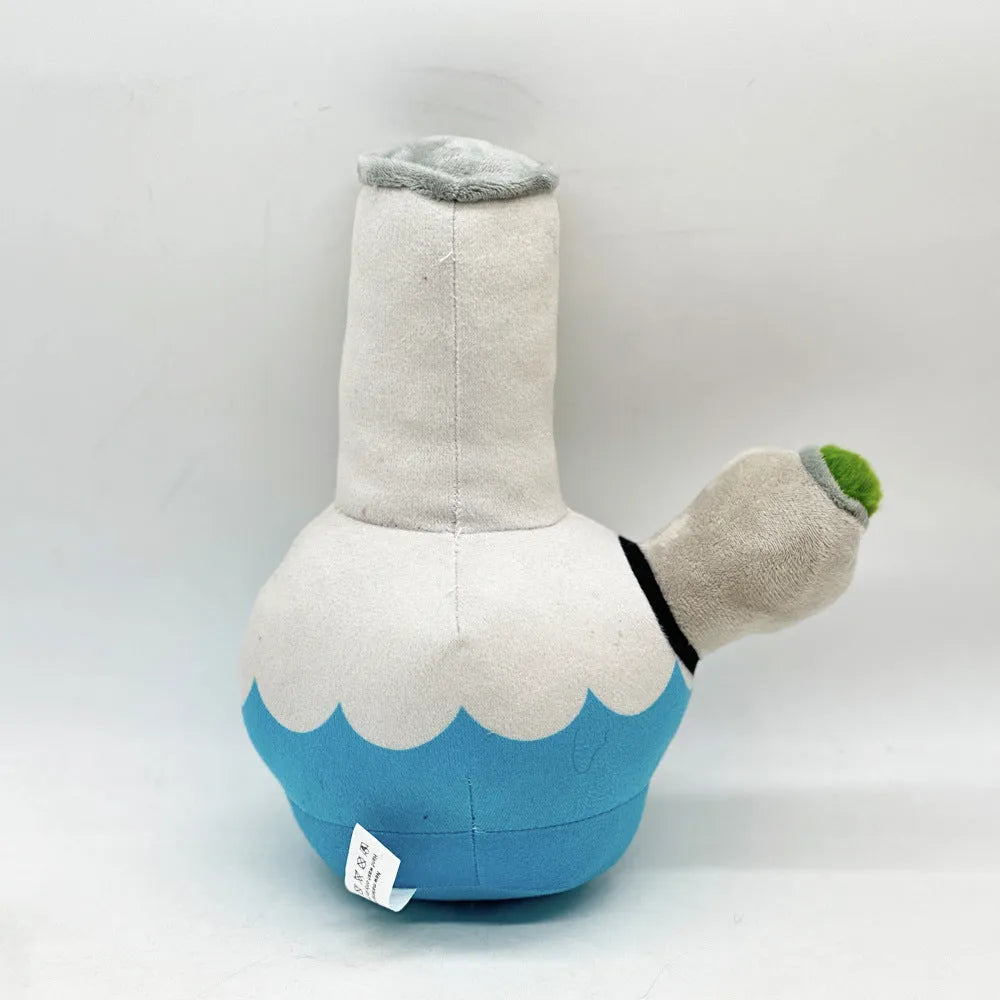 24cm plush dog toy shaped like a kettle with colourful printed picture style pattern