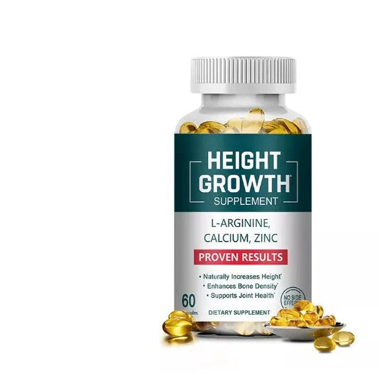 Bottle of edible vitamin soft capsules for adults with 60 tablet net content label