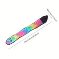 Multicolour snake-shaped plush dog squeaky toy with stripe print and no internal filling