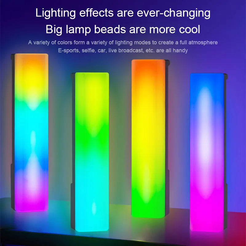 3D RGB table top ambiance lamp with music responsive lighting, 5.2x4.5x24.5 cm dimensions