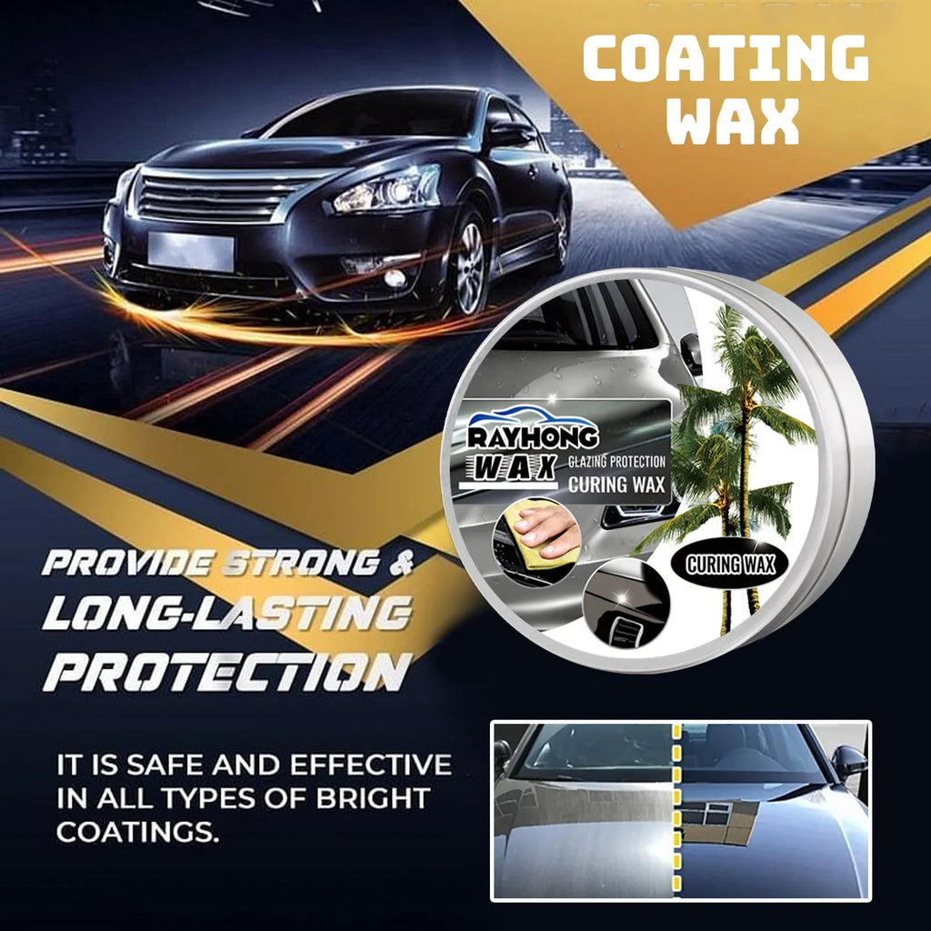 Car coating wax block and sponge for paint renovation and protection
