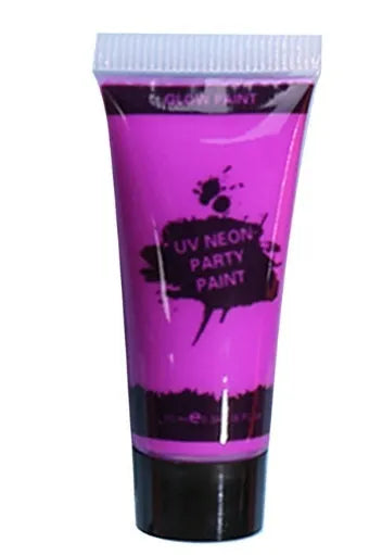 25ml tubes of neon face and body paint in six colours: red, yellow, green, purple, orange, pink