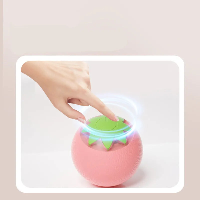 Small green automatic rolling ball pet toy for dogs and cats with flashing lights