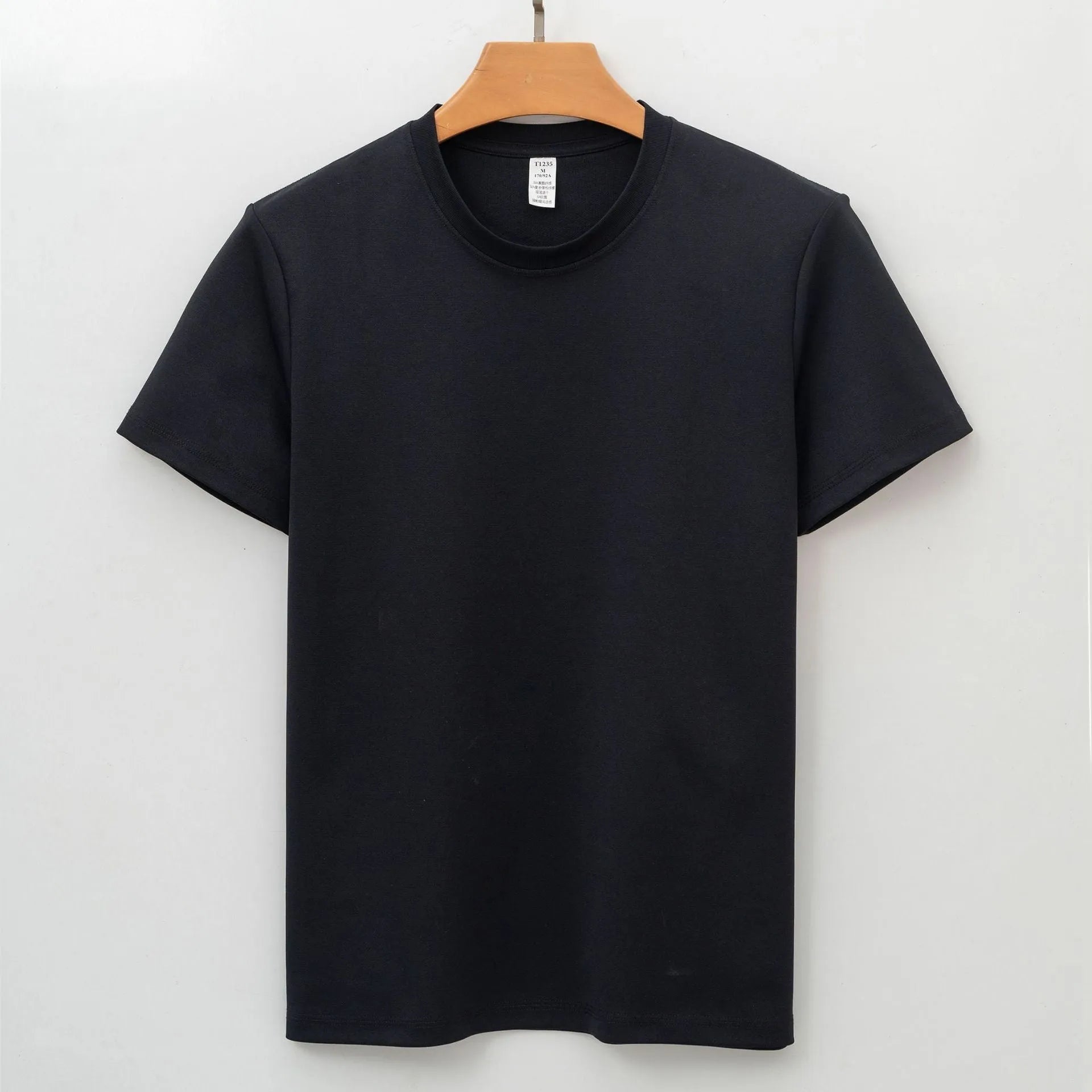 Beige short sleeve pullover with straight style and regular sleeves featuring quick-dry antibacterial fabric