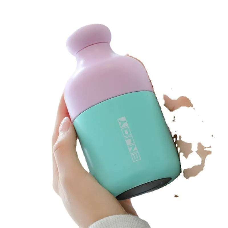 Mini contrast colour vacuum cup in Blue or Pink, 304 stainless steel tumbler, 220ml or 360ml