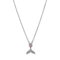 Women's sterling silver fishtail pendant necklace with O-ring chain and adjustable 41-50cm length