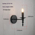 American retro iron wall lamp for hallway or stairs, E12 or E14 holder, 210mm x 220mm x 280mm
