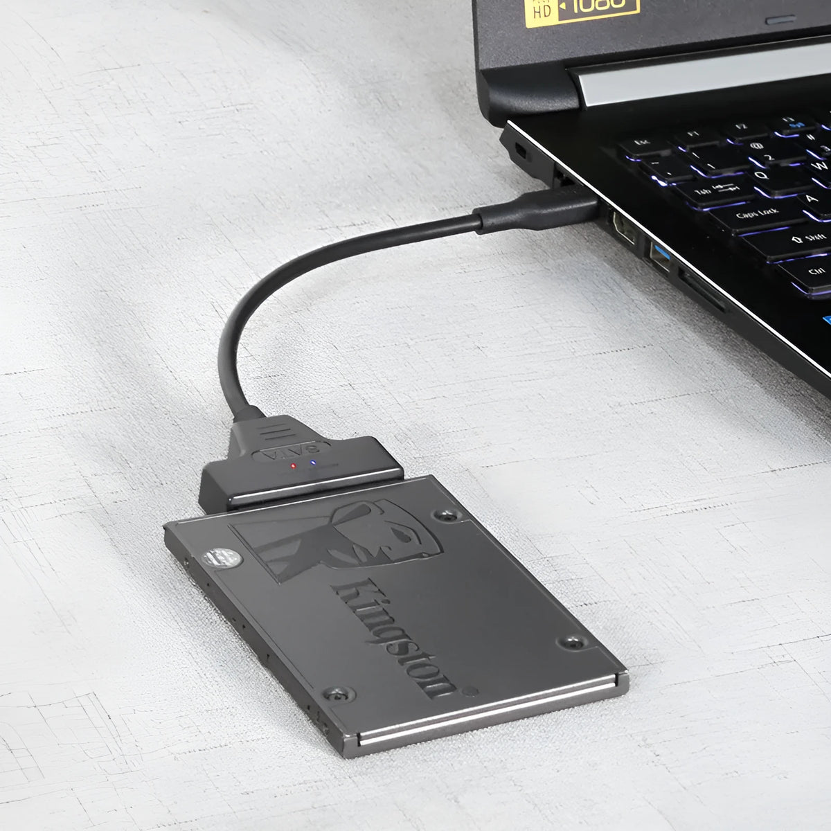 30 cm copper SATA adapter cable with USB and Type-C options for 2.5-inch hard drives