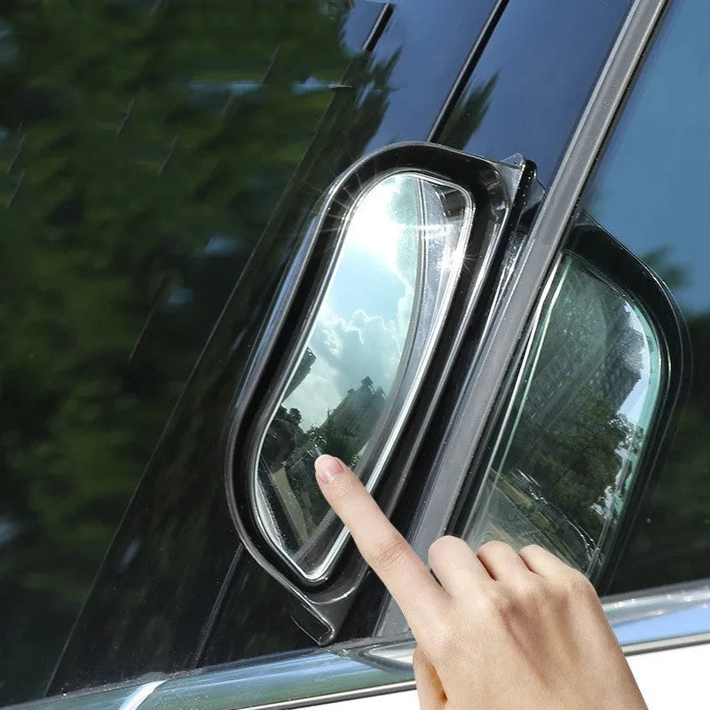 Universal wide-angle car mirror with 126mm width, ABS+ construction, black and white colour options