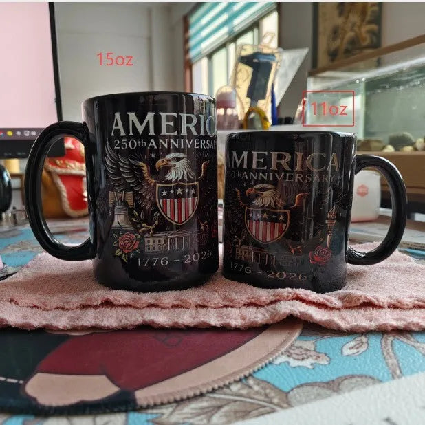 250th anniversary America ceramic mug in 11oz or 15oz with modern art building model design