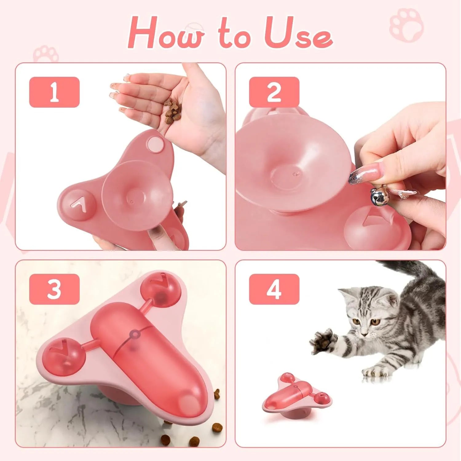 Blue interactive cat toy puzzle with slow feeder, bell, catnip, and airplane cabin for pet enrichment