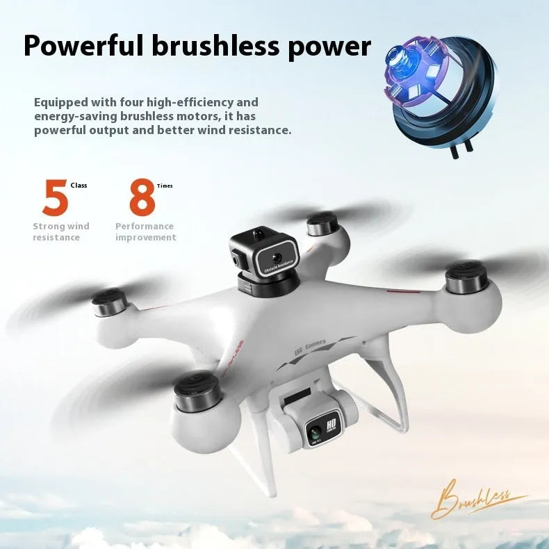 S116 black HD brushless UAV with four-side obstacle avoidance and camera in flight