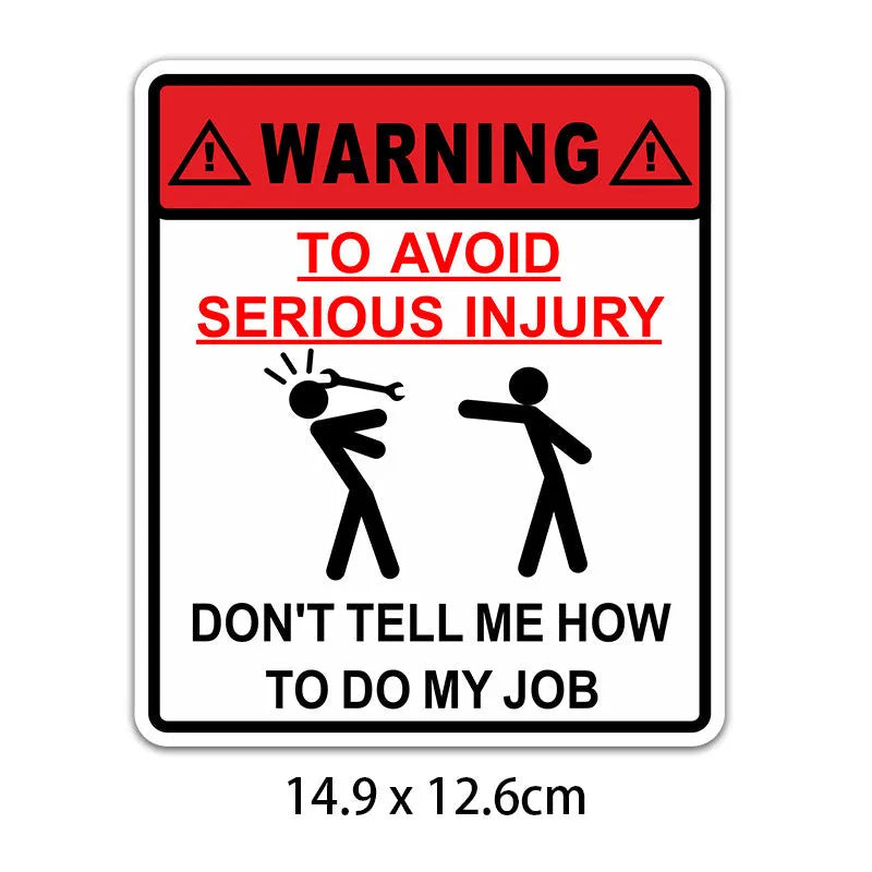 Yellow and black car glass warning sticker measuring 14.9cm by 12.6cm with Type A Hit design