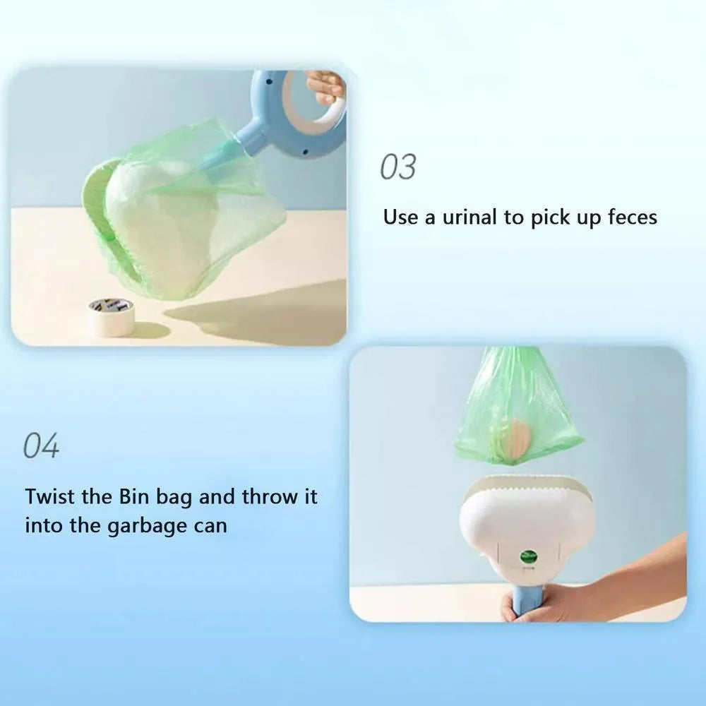 Cloud-shaped jaw dog pooper scooper in white blue colour with comfortable grip handle