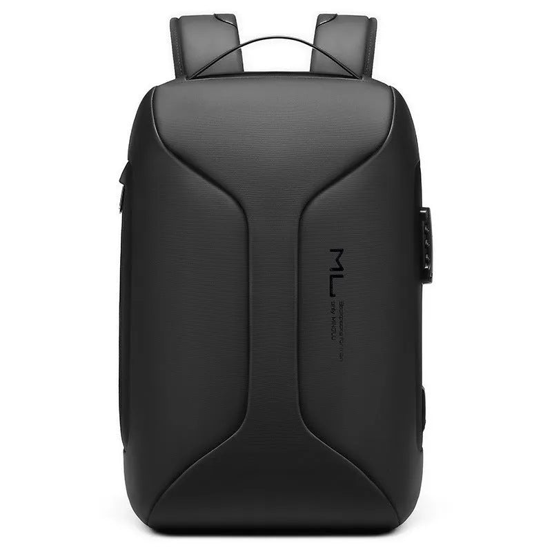 Men's solid-colour business backpack with waterproof Oxford cloth and air pillow belt system
