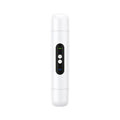 Pink and white portable electric armpit hair trimmer with floating blade body depilator