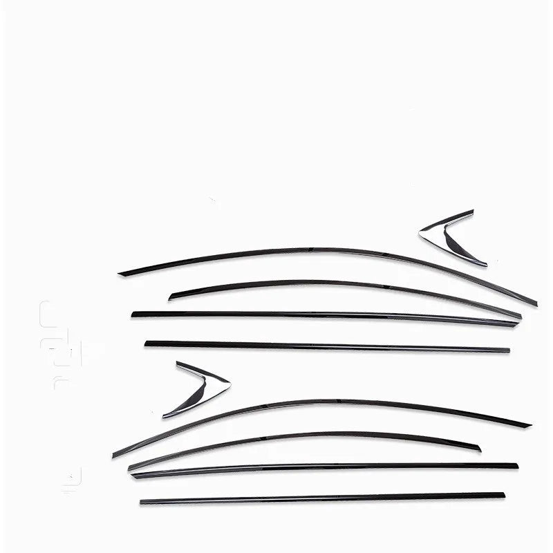 Stainless steel black titanium window trim strip showing 1.2mm thickness and complete set for window moulding installation