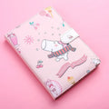 Kaba Bear small A6 notebook with magnetic closure showing hippo and heart designs