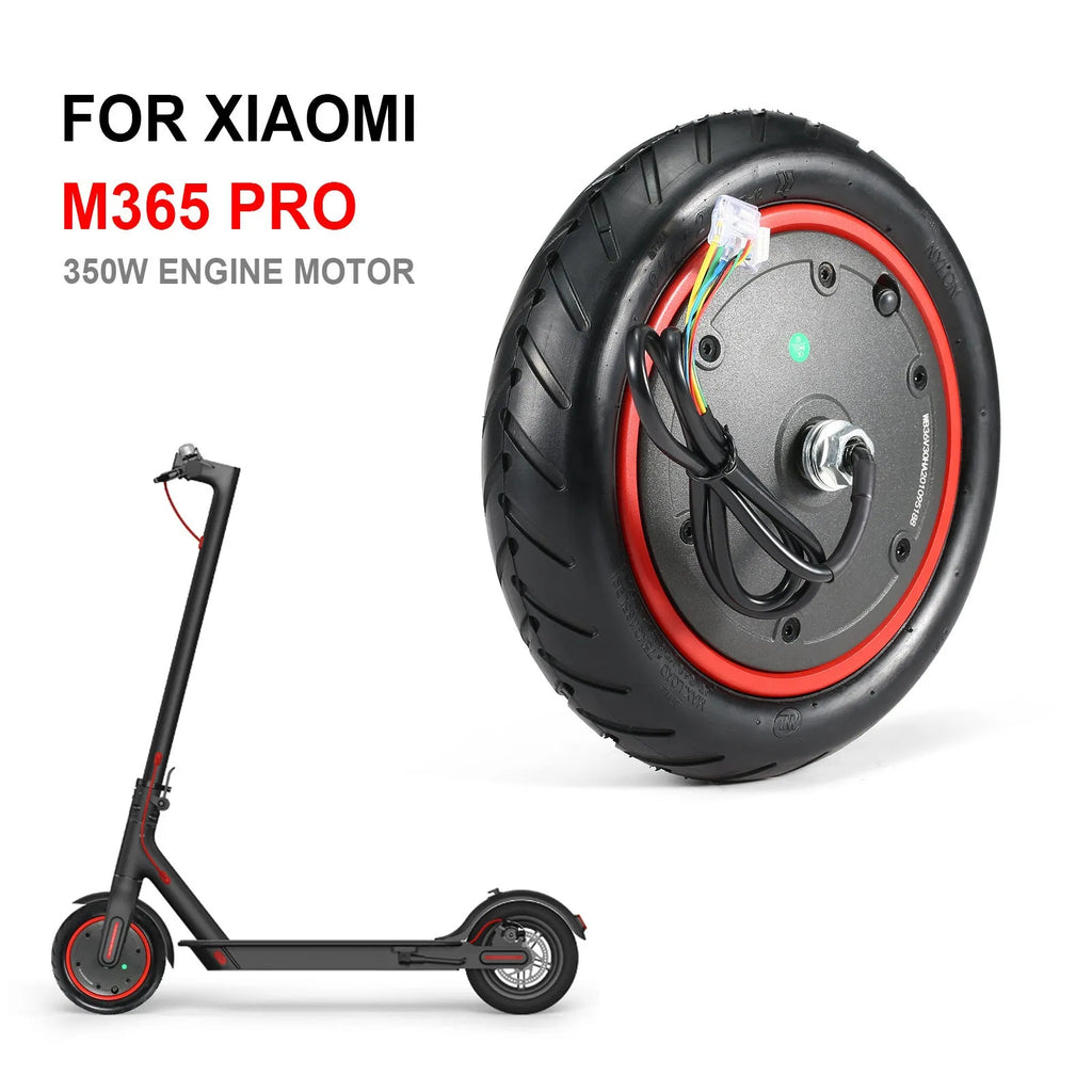 350W Pro electric scooter motor for 8.5-inch wheels showing aluminium housing and mounting brackets
