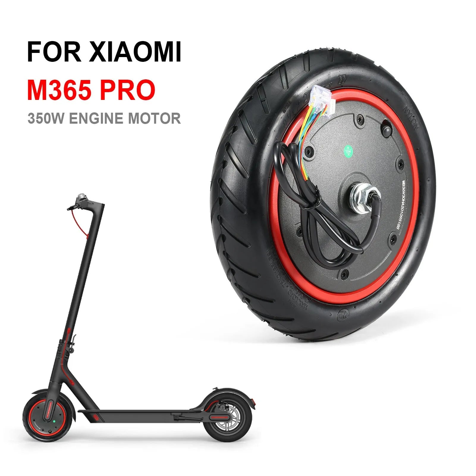 350W Pro electric scooter motor for 8.5-inch wheels showing aluminium housing and mounting brackets