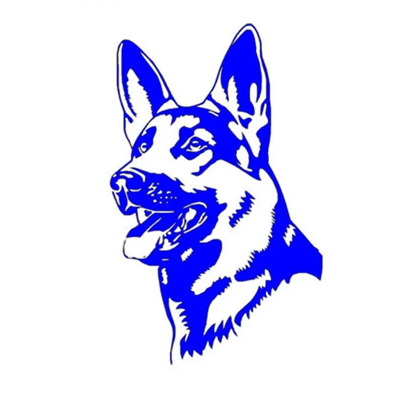 Reflective hunting dog Alsace shepherd bumper sticker measuring 13x8 cm with adhesive backing