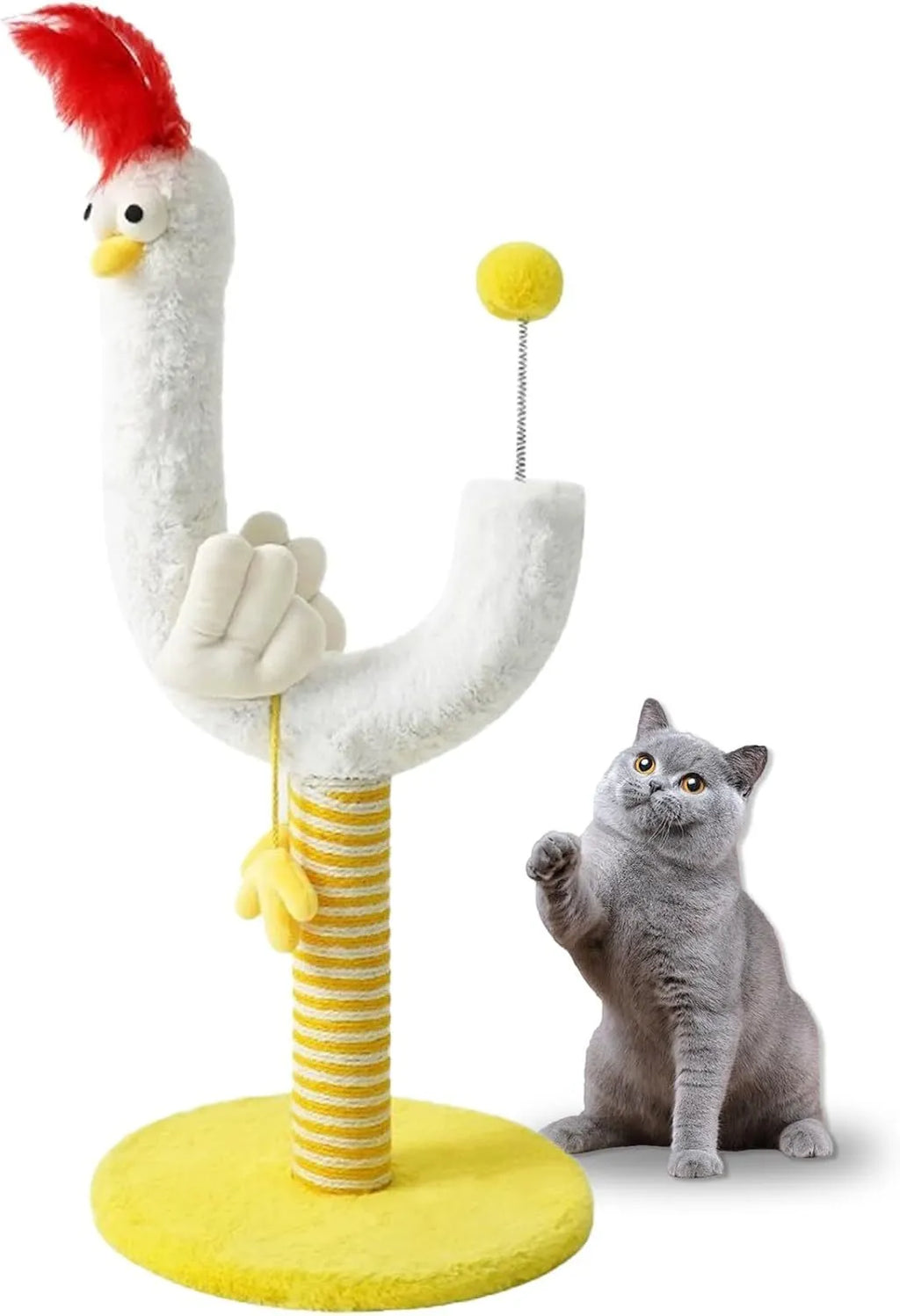 Sisal vertical cat scratching post with U-shaped surface measuring 35x35x88cm for indoor cats